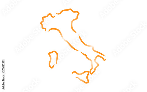 Stylized sketch map of Italy