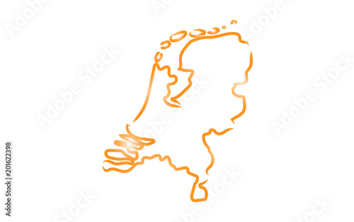 Stylized sketch map of Netherlands