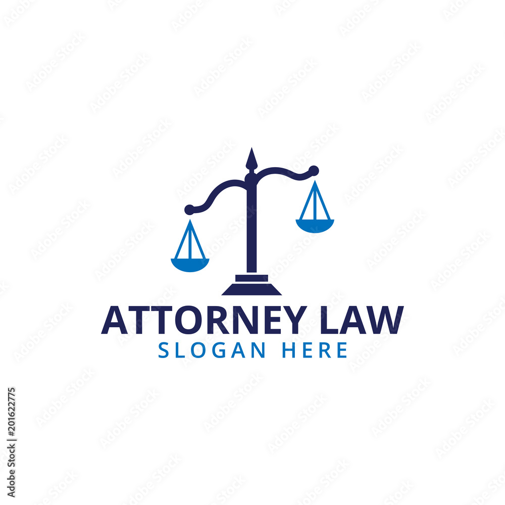 Attorney law scale logo icon template