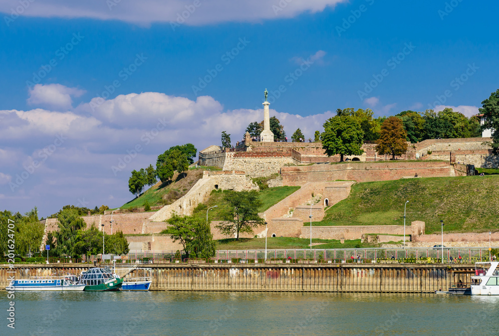 Beautiful view of the monument to the Winner near the Belgrade Fortress, Serbia Beautiful view of the monument to the Winner near the Belgrade Fortress, Serbia