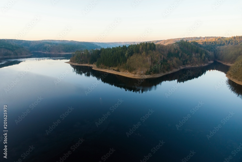 Panoramic view of dam Orlik.