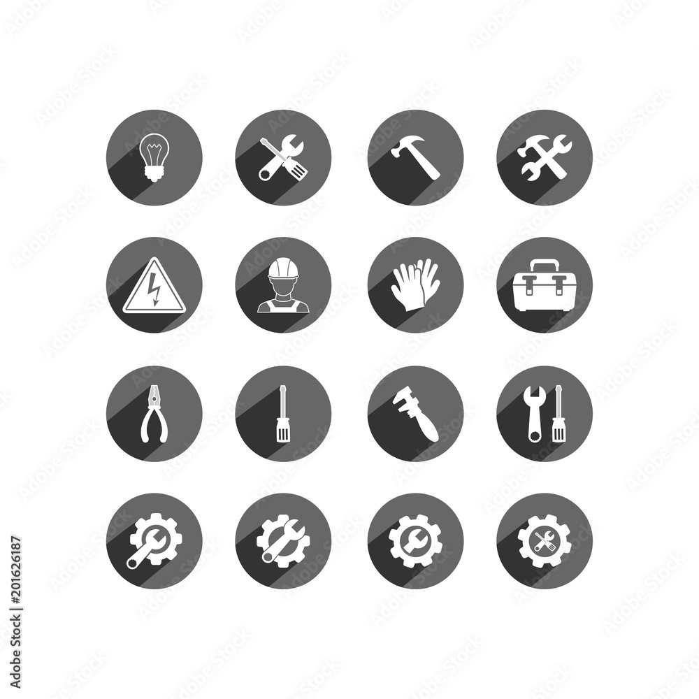 Tools icon. Flat vector icon set