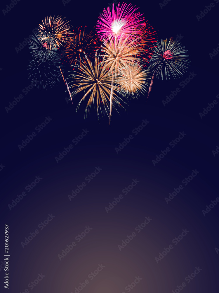 Fototapeta premium Colorful Fireworks on twilight background