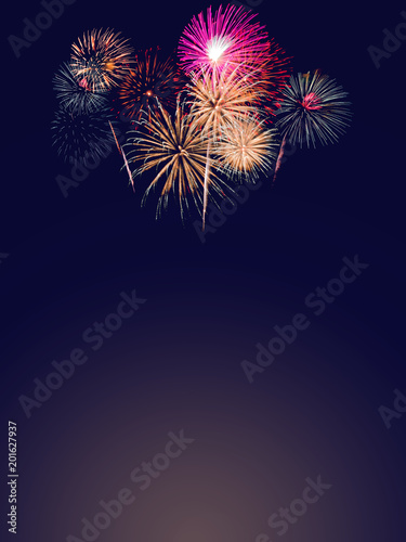 Colorful Fireworks on twilight background