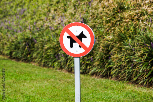 No dog allowed sign in the park