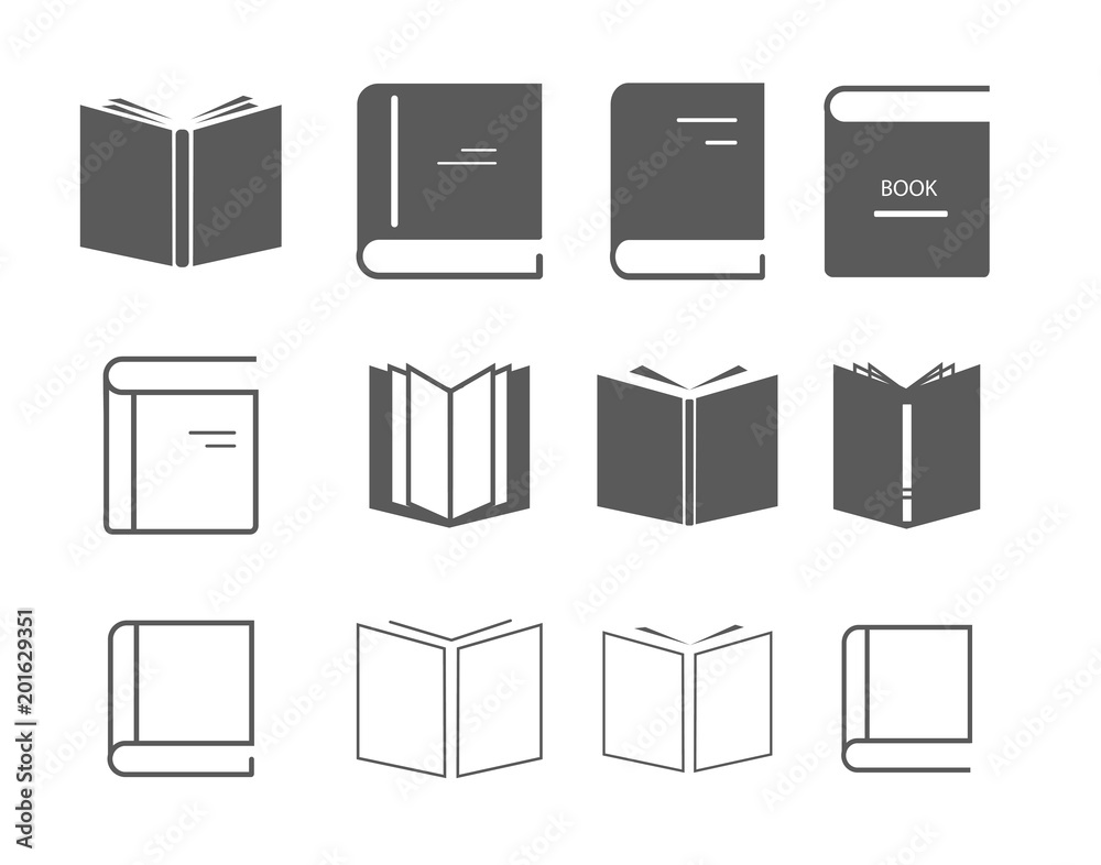 Modern book icon set Modern book icon set