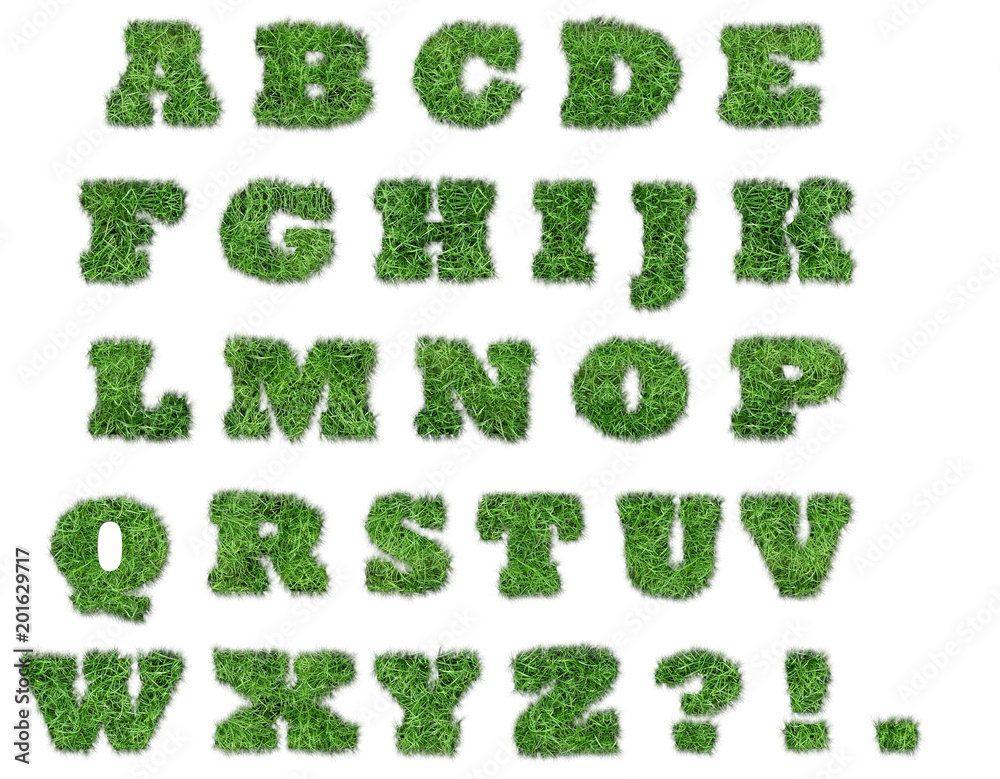 alphabet of grass alphabet of grass