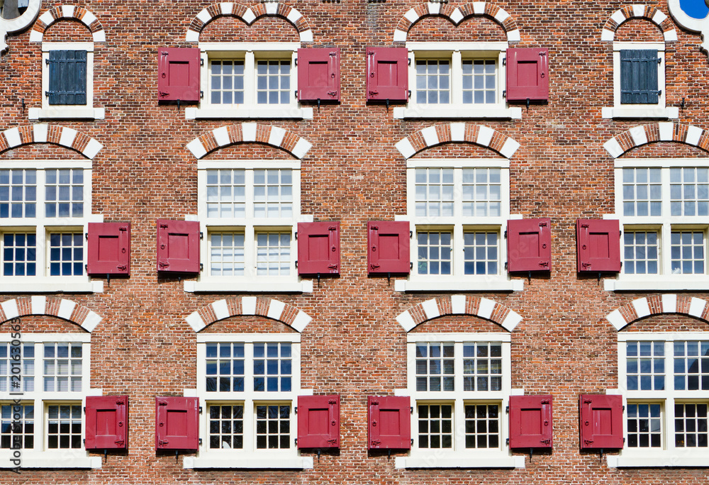 Fototapeta premium Traditional windows in Amsterdam houses