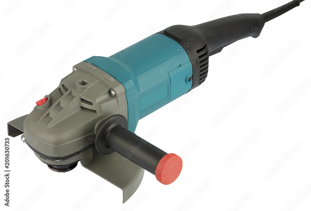 Large angle grinder isolated on white background Large angle grinder isolated on white background