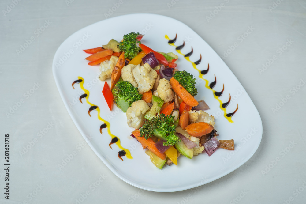 food in plates on a white background food in plates on a white background