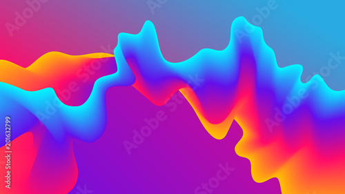 Abstract Gradient Wavy Background. Futuristic Paint Blend Effect. Fluid Shapes Template Design. Vector EPS 10