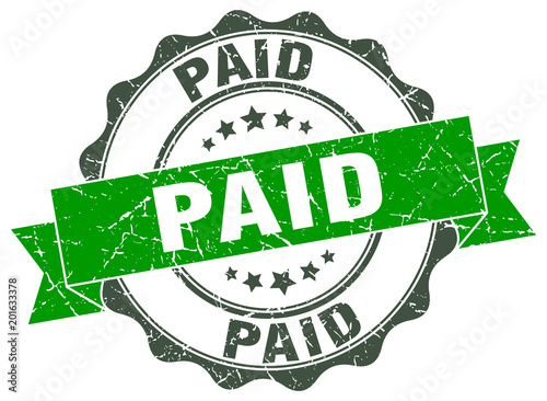paid stamp. sign. seal