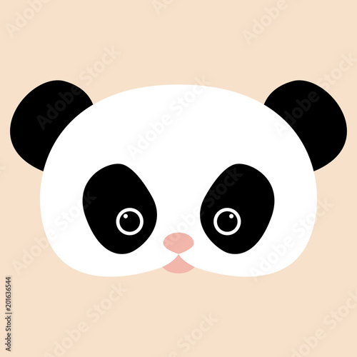 Fototapeta Naklejka Na Ścianę i Meble -  panda   face head vector illustration flat style front