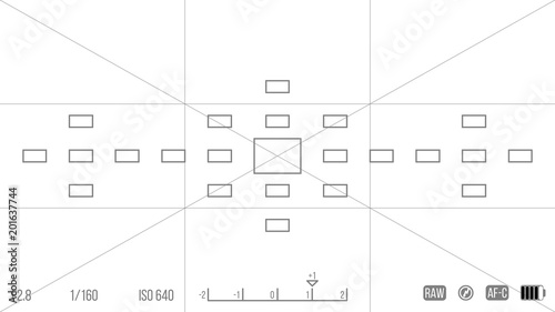 Vector template for your design. Camera viewfinder. Focusing screen of the camera. Viewfinder camera recording.