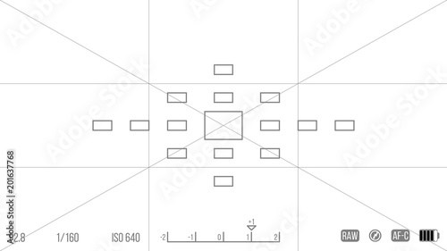 Vector template for your design. Camera viewfinder. Focusing screen of the camera. Viewfinder camera recording.