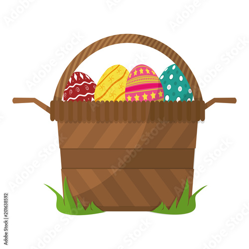 eggs easter decoration inside hamper design