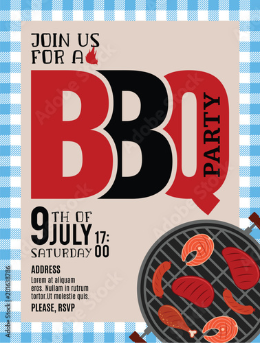 Vector barbecue party invitation
