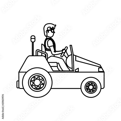 line man with luggage towing vehicle service