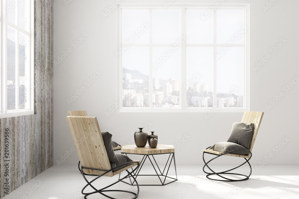 Fototapeta premium Light living room interior