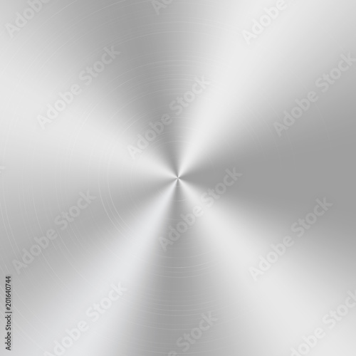 Brilliant polished surface with a metal texture. Vector illustration with silver conical gradient