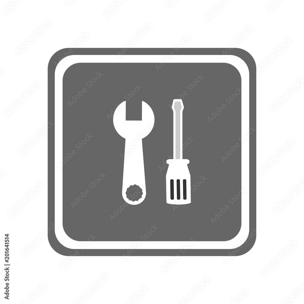 Screwdriver and Wrench icon. Vector Illustration Screwdriver and Wrench icon. Vector Illustration