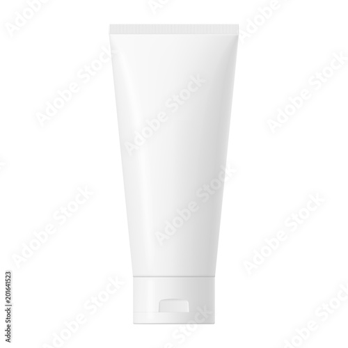 Photo Vector white glossy plastic tube with cap