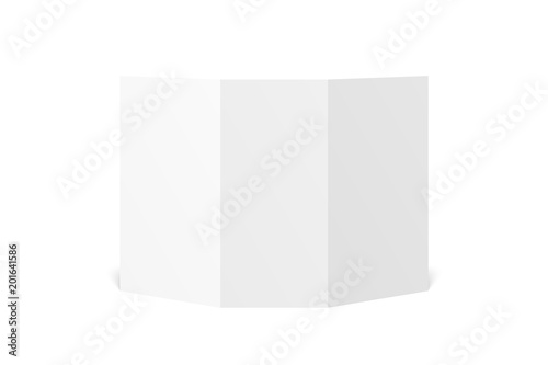 Vector blank white trifold leaflet opened