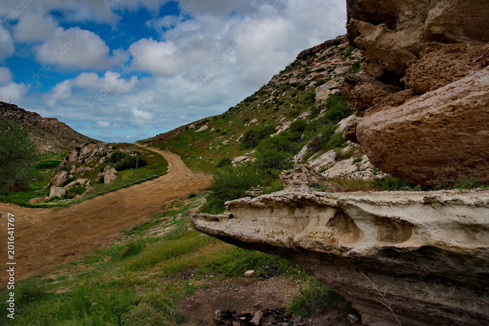 Fototapeta premium West Kazakhstan. Canyon Tamshala on the Mangyshlak Peninsula
