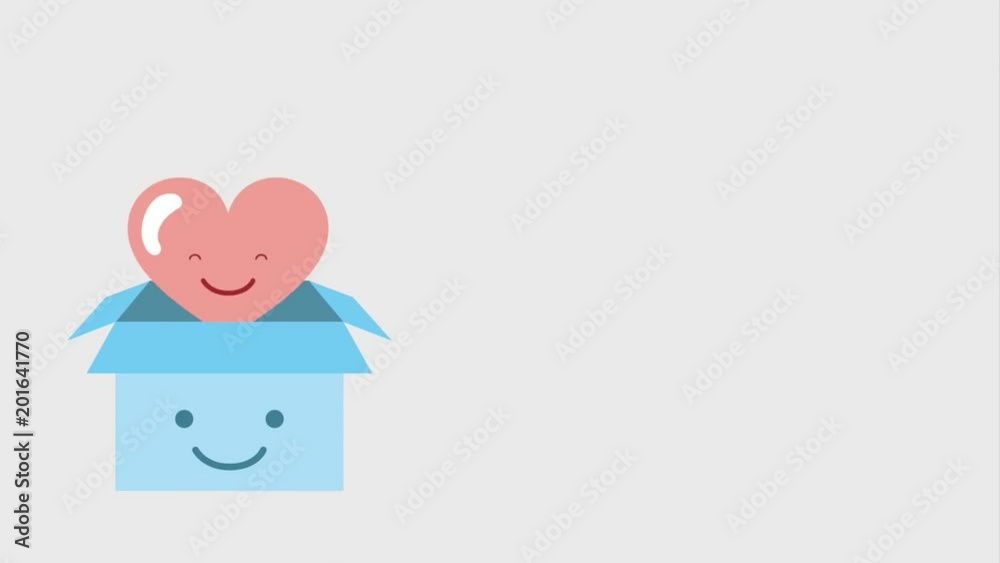 charity donation cartoon kawaii heart inside cardboard box character animation hd charity donation cartoon kawaii heart inside cardboard box character animation hd