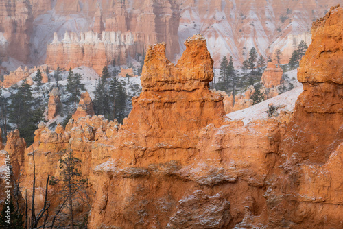 Hoodoos and recent snowfall in Bryce Canyon National Park