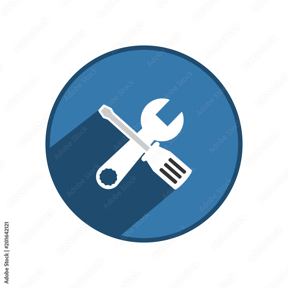Screwdriver and Wrench icon. Vector Illustration Screwdriver and Wrench icon. Vector Illustration