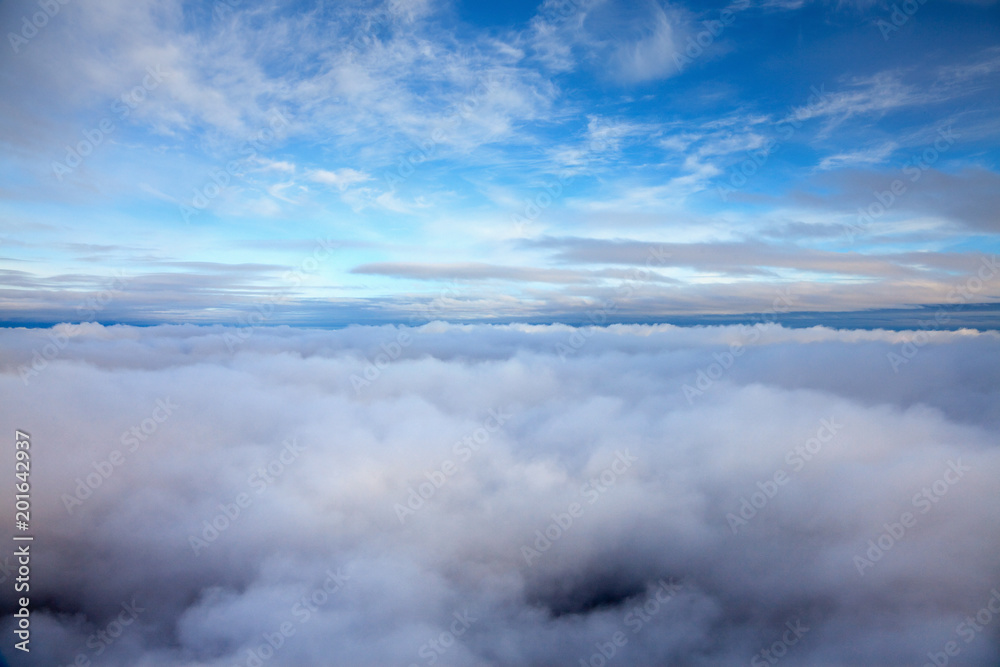 View from above clouds