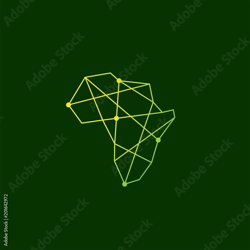 africa geometric connection tech logo vector icon