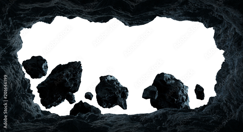 Naklejka premium Asteroids flying close to planets 3D rendering elements of this image furnished by NASA