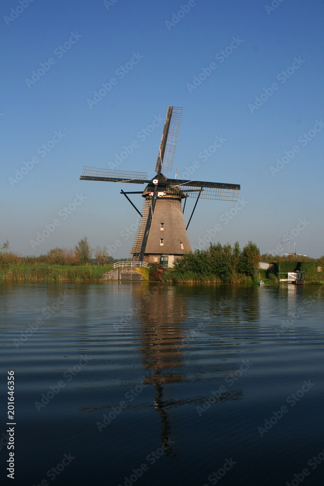 moulin à vent à Kinderdijk Elshout aux pays-bas