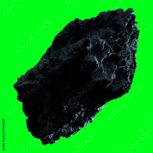 Fototapeta Naklejka Na Ścianę i Meble -  Dark rock asteroid isolated 3D rendering