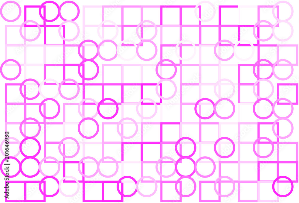 Abstract colored ellipse & square box shape pattern. Repeat, round, creative & canvas.