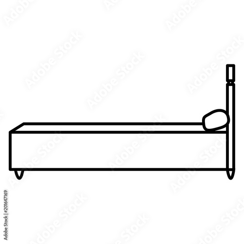 line sideway bed object with comfort pillow