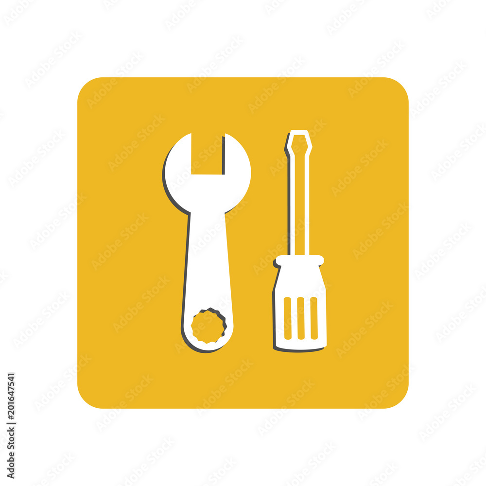 Screwdriver and Wrench icon. Vector Illustration Screwdriver and Wrench icon. Vector Illustration