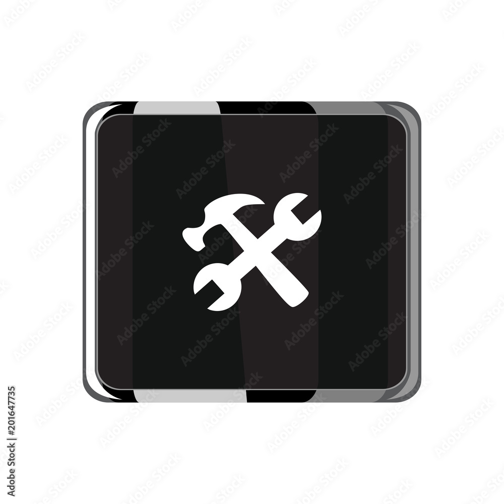 Fototapeta premium Hammer and Wrench icon. Vector Illustration