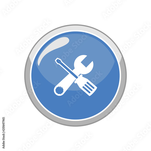 Screwdriver and Wrench icon. Vector Illustration