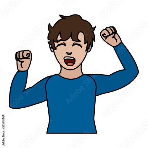 color man waking up and yawning with pijama clothes