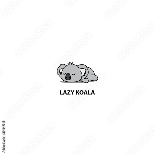 Lazy koala icon, logo design, vector illustration