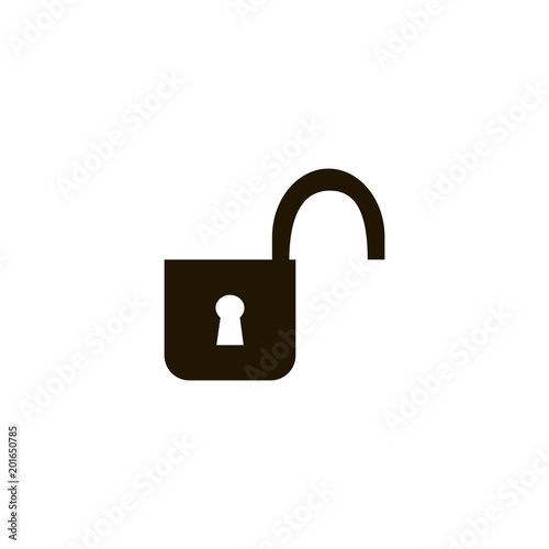 Open lock icon. flat design