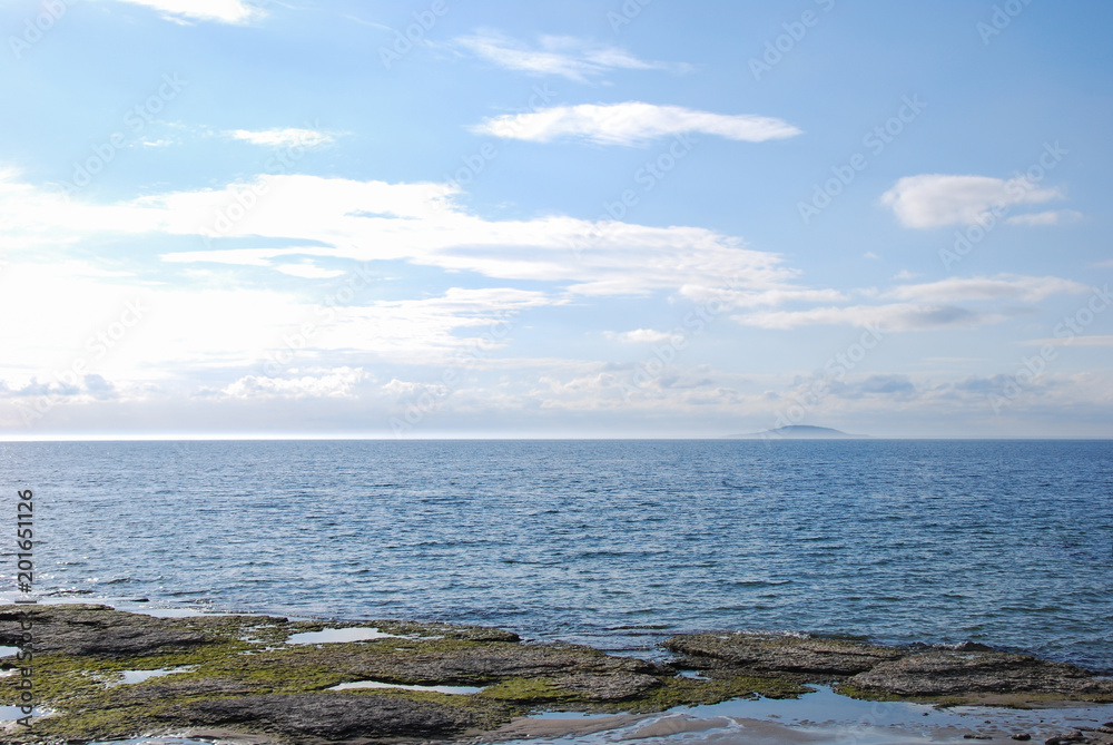 Flat rock coast in the Baltic Sea