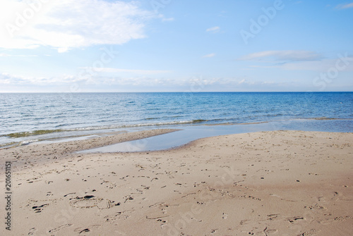 Beautiful sand beach and blue water