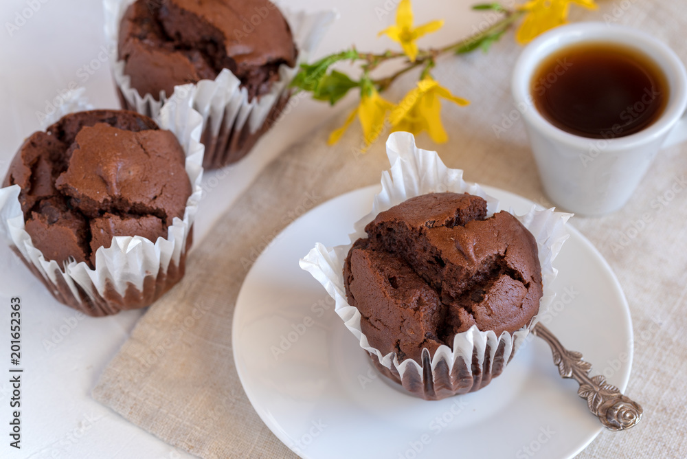 Muffin cakes with chocolate Muffin cakes with chocolate