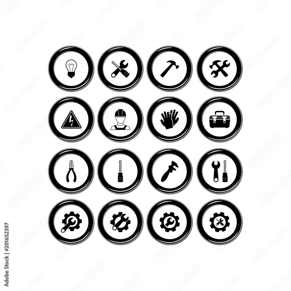 Tools icon. Flat vector icon set