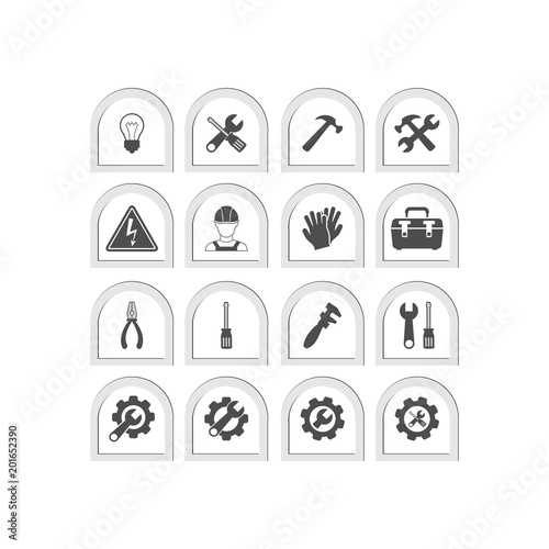 Tools icon. Flat vector icon set