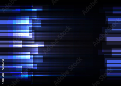 blue speed bar overlap in dark background, stripe layer backdrop, technology template, vector illustration